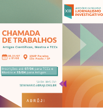 Aberta a chamada de trabalhos para o XIII Seminário de Pesquisa em Jornalismo